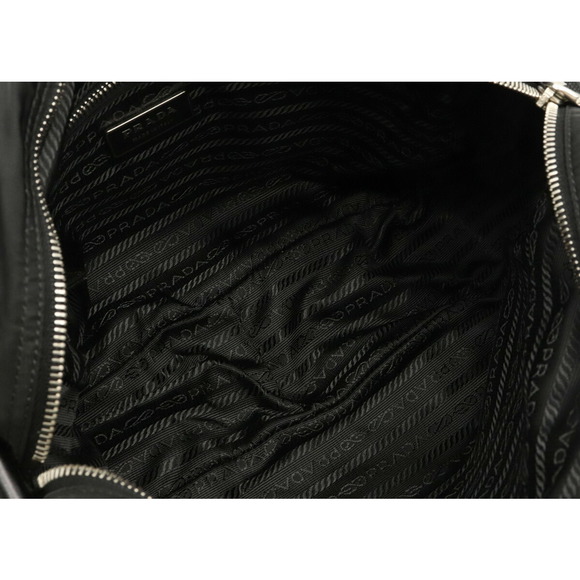 Prada Shoulder Bag Diagonal Nylon Leather Black Hardware - Picture 5 of 9